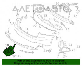 Защита заднего бампера левая Kia Forte 4d 14-18