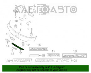 Планка підсвічування номера дверей багажника Hyundai Santa FE Sport 17-18