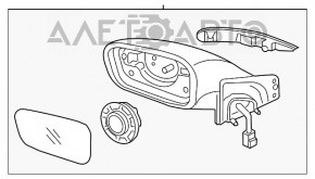 Зеркало боковое левое Hyundai Sonata 18-19