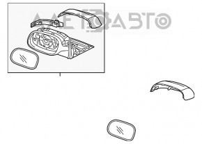 Дзеркало бічне Kia Niro 17-22 10 пінів, срібло, поворотник, BSM