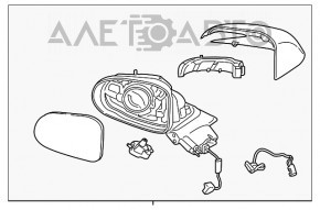 Дзеркало бічне ліве Hyundai Santa FE 19- BSM, підігрів, поворотник, пам'ять, підсвічування, камера
