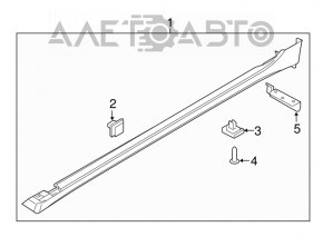 Порог правый Hyundai Sonata 18-19 хром