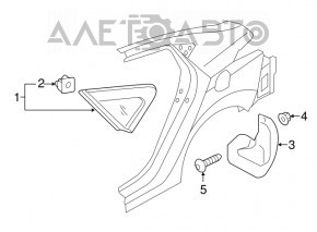 Треугольник заглушка заднего крыла прав Hyundai Elantra UD 11-16