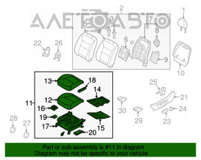 Водительское сидение Kia Sorento 10-15 без airbag, механич, тряпка, серый, под чистку