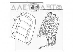 Пасажирське сидіння Kia Forte 4d 17-18 без airbag, хутро, ганчірка, черн