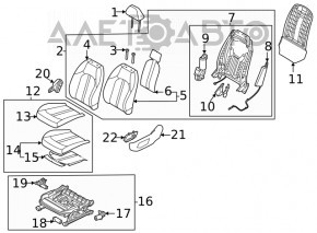 Водійське сидіння Hyundai Sonata 20-22 з airbag, механічне, комбіноване чорне з червоним рядком