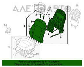 Водительское сидение Hyundai Santa FE Sport 17-18 рест, без airbag, тряпка серое