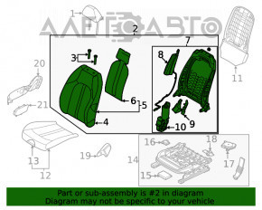 Пассажирское сидение Hyundai Sonata 20-22 с airbag, электрическое, комбинированное черное с красной строчкой