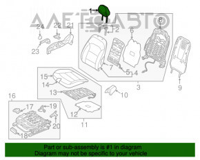 Подголовник пассажирский Hyundai Elantra AD 17-20 тряпка сер, под химч