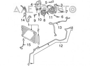 Трубка кондиціонера залізо/гума з бачком Lexus RX300 RX330 04-06