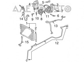 Трубка кондиціонера залізо/гума Lexus RX300 RX330 04-06