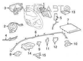 Датчик подушки безопасности передний правый Toyota Sienna 11-16