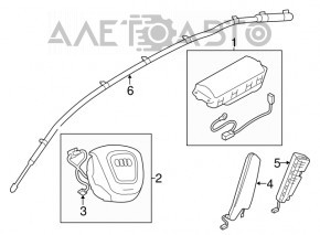 Подушка безопасности airbag в руль водительская Audi A4 B8 08-12 дорест полез хром, царапины