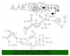 Кронштейн глушителя задний правый Audi Q5 8R 09-17 с резинкой