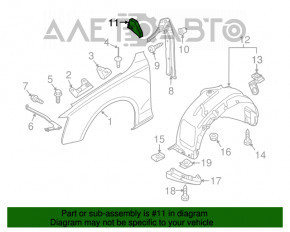 Ущільнювач крила всередину прав Audi Q5 8R 09-17 новий OEM оригінал