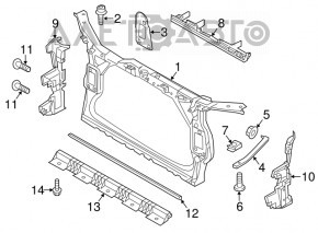 Планка усилитель передней панели правая Audi Q5 8R 09-17 пластик новый OEM оригинал