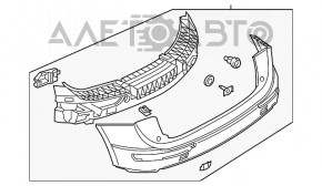 Бампер задний голый Audi Q5 8R 09-17 s-line, 2 трубы, без парктр