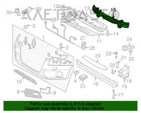 Абсорбер переднего бампера Audi Q5 8R 13-17 рест надрывы, трещины