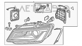 Фара передня права в зборі Audi Q5 8R 13-17 рест ксенон, подряпини