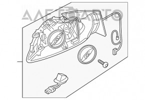 Зеркало боковое правое Audi Q5 8R 09-1715 + 2 пинов, БСМ, автозатемнение, автосклад, поворотн, подогрев, синий W1/X5R