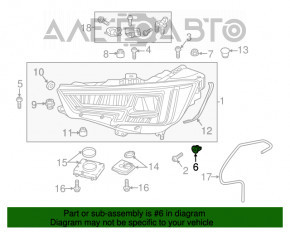 Регулятор кріплення фари прав Audi A4 B9 17-19
