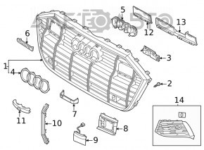 Эмблема значок решетки радиатора grill Audi A5 F5 17-