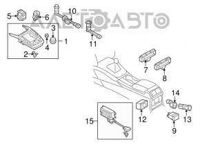 Накладка шифтера Audi A4 B8 13-16 рест під start/stop з керуванням медіа