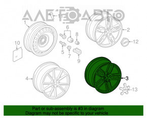 Диск колесный R19 Audi A3 8V 15-17 4d, 5d, 5 двойных спиц