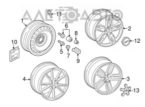 Колісний диск R19 Audi A3 8V 15-17 4d, 5d, 5 подвійних спиць