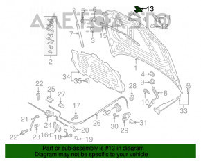 Гачок замка капота Audi A3 8V 15-20