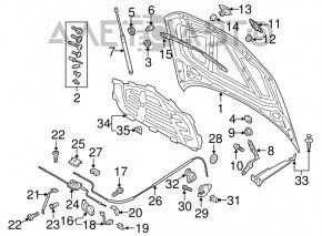 Гачок замка капота Audi A3 8V 15-20