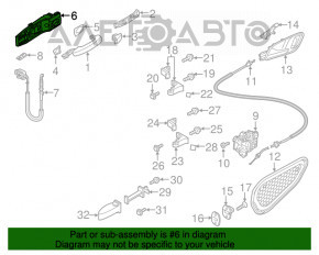 Механизм ручки двери передней правой Audi A3 8V 15-20 keyless