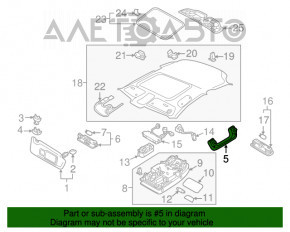 Ручка стелі зад ліва Audi A3 8V 15-20 4d, 5d чорна