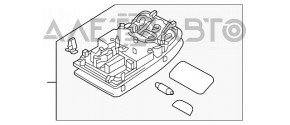 Плафон освещения передний под люк Audi A3 8V 15-16 4d черный, с подсветкой салона