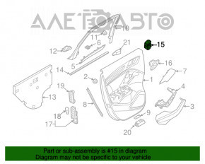 Управление стеклоподъемником задним правым Audi A3 8V 15-20 хром