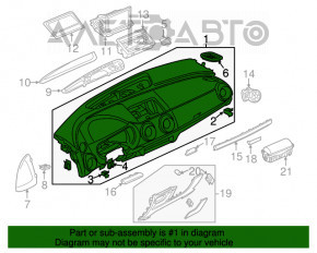 Торпедо передня панель без AIRBAG Audi A3 8V 15-16 4d, FWD, чорна