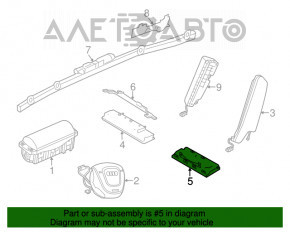 Подушка безпеки airbag колінна водійська лев Audi A3 8V 15-20 черн