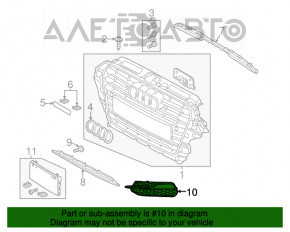 Решетка переднего бампера левая Audi A3 8V 15-16 без ПТФ, S-line