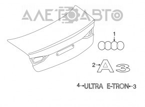 Эмблема Audi крышки багажника Audi A3 8V 15-20 кольца