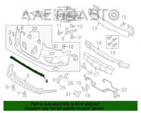 Губа переднего бампера Audi A3 8V 15-16 S-line