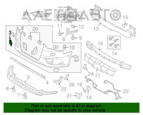 Заглушка буксир крюка переднего бампера Audi A3 8V 15-16 S-line