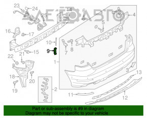 Крепление заднего бампера под фонарем правое Audi A3 8V 15-16 4d OEM