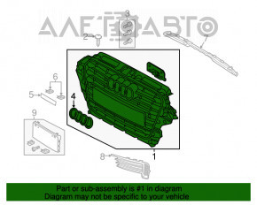 Решетка переднего бампера правая Audi A3 8V 15-16 без ПТФ