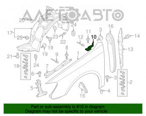 Кронштейн крила передній лев Audi A3 8V 15-20 зад