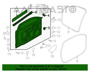 Дверь голая передняя левая Audi A3 8V 15-20 4d, 5d черный LY9T, тычка