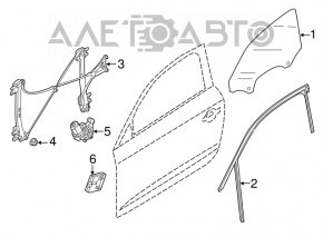 Стекло двери передней левой Audi A3 8V 15-20 4d, 5d