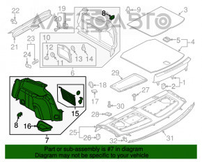 Обшивка арки левая Audi A3 8V 15-20 4d, 5d, под задний airbag, FWD