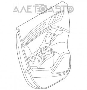 Обшивка двери карточка задняя правая Audi A3 8V 15-20 4d, 5d, черная, кожа, Bang and Olufsen, с пищалкой, вставка под алюминий