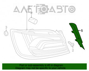 Накладка фонаря внешнего крыло правого Audi A3 8V 15-16 4d usa