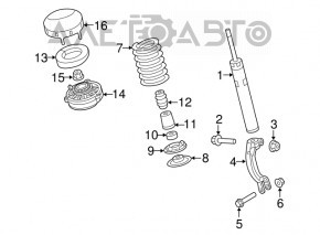 Пружина передняя левая Audi A4 B9 17-